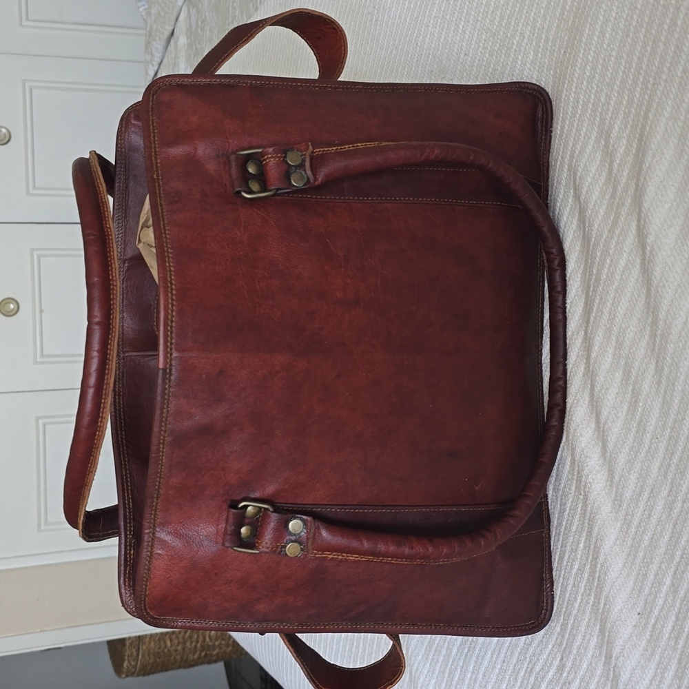 Leather Messenger Bag - Picture 2 of 8